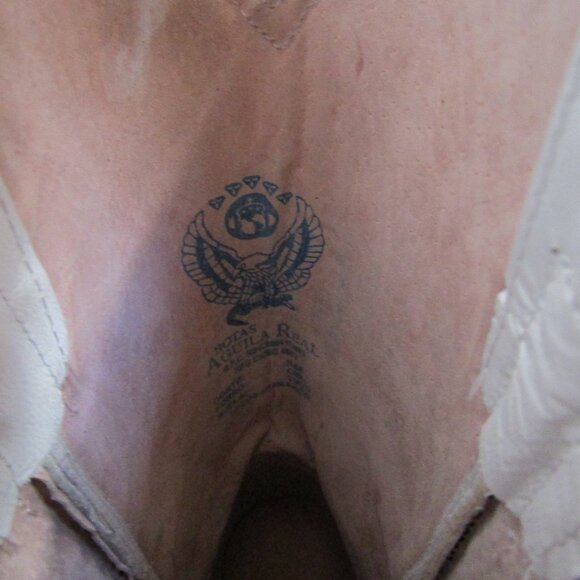 Aguila RealTurquoise & White Stingray Cowgirl Boots 100 % Leather, size 8.5 - Picture 7 of 10